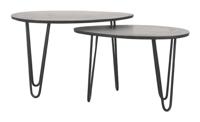 LABEL51 Organische Salontafel 'Frisk' Set van 2 stuks, Zwart Mangohout
