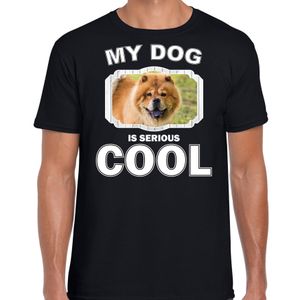 Chow chow honden t-shirt my dog is serious cool zwart voor heren