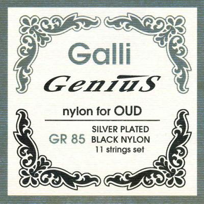 Galli GR85 Silverplated Black Nylon Snarenset voor Oud (11-Snarig)