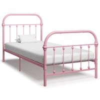 Bedframe metaal roze 90x200 cm - thumbnail