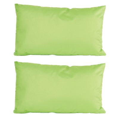 6x Bank/sier kussens voor binnen en buiten in de kleur groen 30 x 50 cm