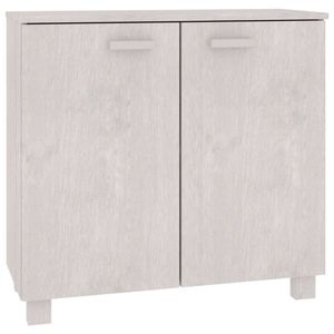 The Living Store HAMAR dressoir - 85 x 35 x 80 cm - wit - massief grenenhout - MDF - praktische deuren