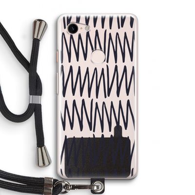Marrakech Zigzag: Pixel 3 Transparant Hoesje met koord