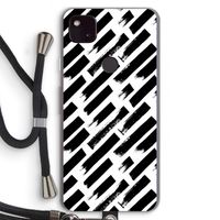Zwarte vegen: Pixel 4a 5G Transparant Hoesje met koord
