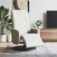 Massagestoel verstelbaar met voetensteun kunstleer crèmekleurig