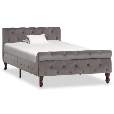 Bedframe fluweel grijs 100x200 cm
