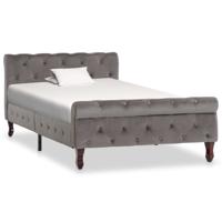 Bedframe fluweel grijs 100x200 cm - thumbnail