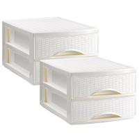 Ladekastje bureau organizer SORTED - 4x - 2 lades - wit - L26 x B35 x H19 cm - kunststof Ladekastje bureau organizer SORTED - 4x - 2 lades - wit - L26 x B35 x H19 cm - kunststof