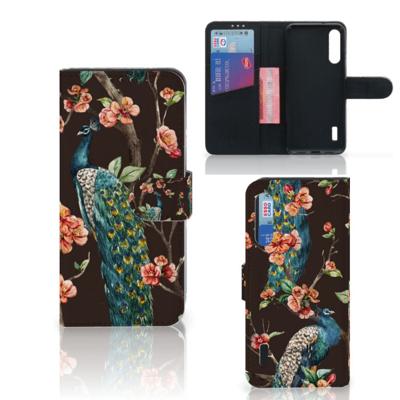 Xiaomi Mi A3 | Telefoonhoesje | Met pasjeshouder | Pauw met Bloemen