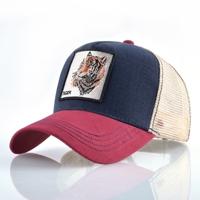 Katoenen geborduurde dierlijke Baseballcap (Red1 Tiger)