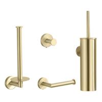 Saniclear Brass toilet accessoiresset 4-delig messing mat - thumbnail