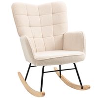 HOMCOM schommelstoel accentstoel tot 120 kg, polyester, beige