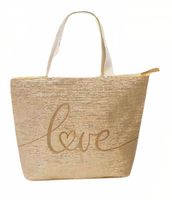 Fabrizio strandtas Love dames 41 liter polyester bruin - thumbnail