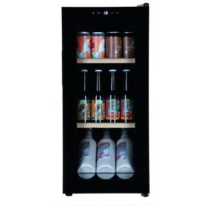 Bierkoelkast München - Vrijstaand - Zwart - Bierklimaatkast 52 flessen - 77 x 34.5 x 45 cm - Glazen deur