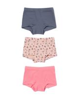 HEMA Kinderboxers Stretch Rib Katoen - 3 Stuks Grijs (grijs)