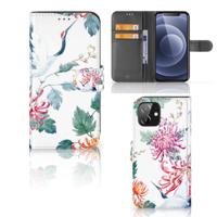 iPhone 12 | 12 Pro (6.1") | Telefoonhoesje | Met pasjeshouder | Bird Flowers