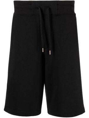 Versace Jeans Couture short de sport en coton à logo appliqué - Noir