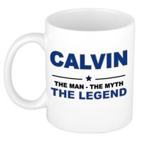 Calvin cadeau mok - man myth legend - naam koffiemok - 300 ml - collega - vaderdag