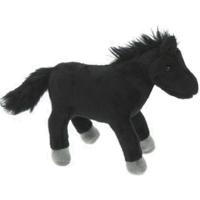 Cornelissen Pluche knuffel paarden - zwart - 25 cm - Boerderij dieren - thumbnail