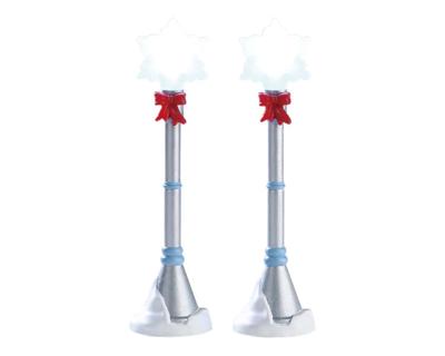 Snowflake lamp post set of 2 b/o 4.5v - Lemax