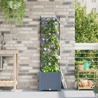VidaXL Tuin bloempot licht grijs 40 x 40 x 143 cm staal