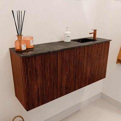 Toiletmeubel Mondiaz Joya Dlux | 90 cm | Meubelkleur Ruby | Faye wastafel Lava Wasbak Rechts | 1 kraangat
