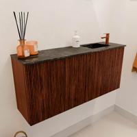 Toiletmeubel Mondiaz Joya Dlux | 90 cm | Meubelkleur Ruby | Faye wastafel Lava Wasbak Rechts | 1 kraangat