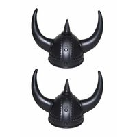 Set van 2x stuks zwarte viking helmen volwassenen