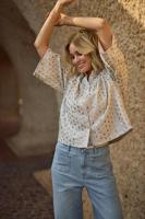 Nukus Blouse Leena Paillet | Sand/Cloudy