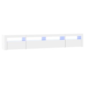 vidaXL Tv-meubel met LED-verlichting 240x35x40 cm hoogglans wit