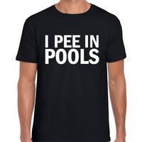 I pee in pools fun tekst t-shirt zwart voor heren - thumbnail