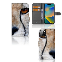 iPhone 14 Plus Telefoonhoesje met Pasjes Cheetah - thumbnail