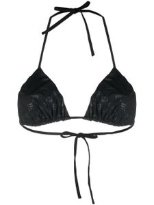 MISBHV haut de bikini dos-nu à motif monogrammé - Noir