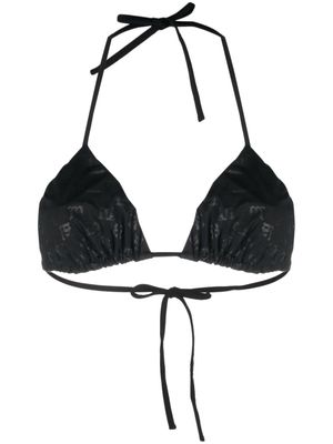 MISBHV haut de bikini dos-nu à motif monogrammé - Noir