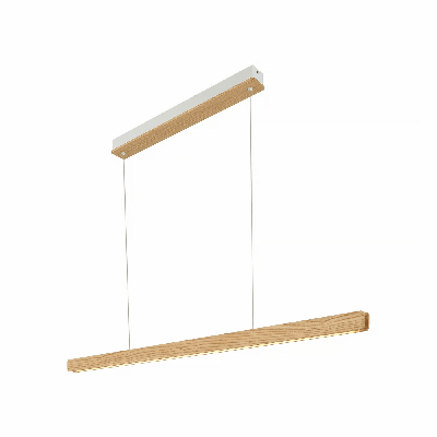 Hanglamp hout balk &apos;Ilgas&apos; led 3000k warm wit 115 cm