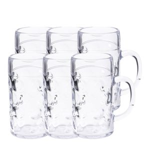 Depa Bierpul onbreekbaar - 6x - transparant - kunststof - 500 ml - Bierglazen