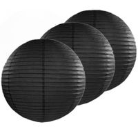 4x stuks luxe bol lampionnen zwart 50 cm diameter