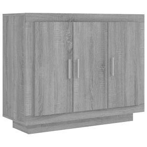 The Living Store Dressoir - Grijs Sonoma Eiken - 92 x 35 x 75 cm - Bewerkt hout