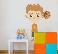 Cartoon sticker silhouet basketbalspeler