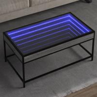 Salontafel met Infinity LED 90x50x41 cm grijs sonoma eikenkleur