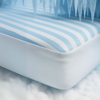 Hoeslaken Cooling - Blauw/Wit - 160x200 cm - Wit - Zydante - Dekbed-Discounter.nl