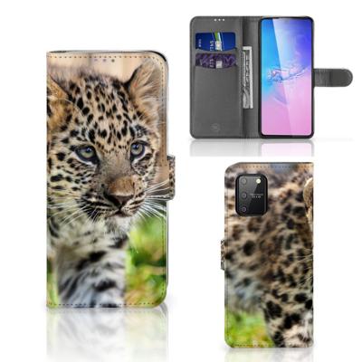 Samsung S10 Lite | Telefoonhoesje | Met pasjeshouder | Baby Luipaard