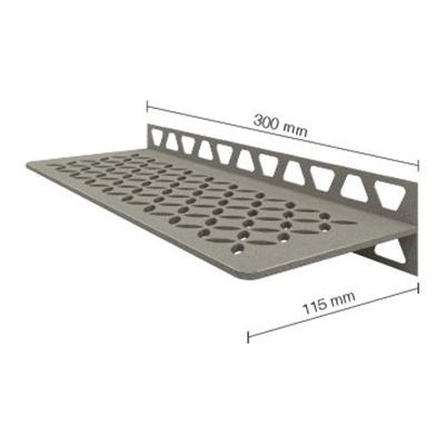 Schluter Shelf-W-S1 planchet - 30x11.5x0.5cm - inbouw - Rechthoek - Perforatie: Floral - gecoat steengrijs sws1d5tssg