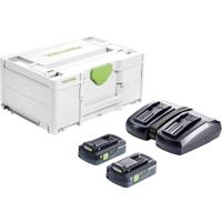 Festool SYS 18V 2x4,0/TCL 6 DUO 577109 Energieset Incl. 2 accus, Incl. lader