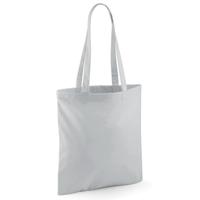 Draagtasje met hengsels - lichtgrijs - 42 x 38 cm - katoen - 10 liter - boodschappen - gymtas