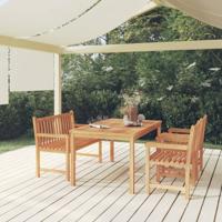 4-delige Tuinset massief teakhout
