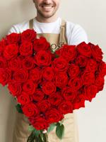 Boeket rode rozen in hartvorm - Red Naomi