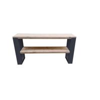 Wood4you - Side table New Orleans industrial wood - - Antraciet - Eettafels 150 cm - Bijzettafel - thumbnail