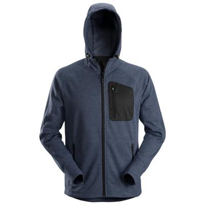 Snickers Workwear fleece hoodie - 8041 - Flexiwork - blauw/zwart - maat XXL