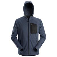 Snickers Workwear fleece hoodie - 8041 - Flexiwork - blauw/zwart - maat XXL